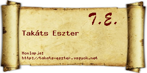 Takáts Eszter névjegykártya