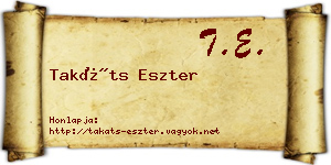 Takáts Eszter névjegykártya
